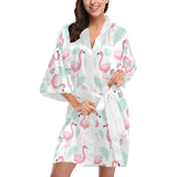 Cute flamingo pattern Women's Short Kimono Robe