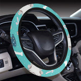 Christmas cute siberian husky puppie pattern Car Steering Wheel Cover