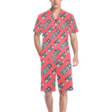 Camera Pattern Print Design 05 Men's V-Neck Short Pajama Set