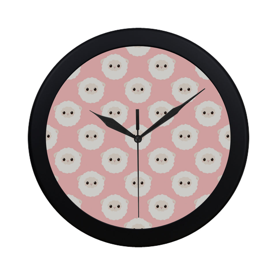 Cute sheep pattern Elegant Black Wall Clock