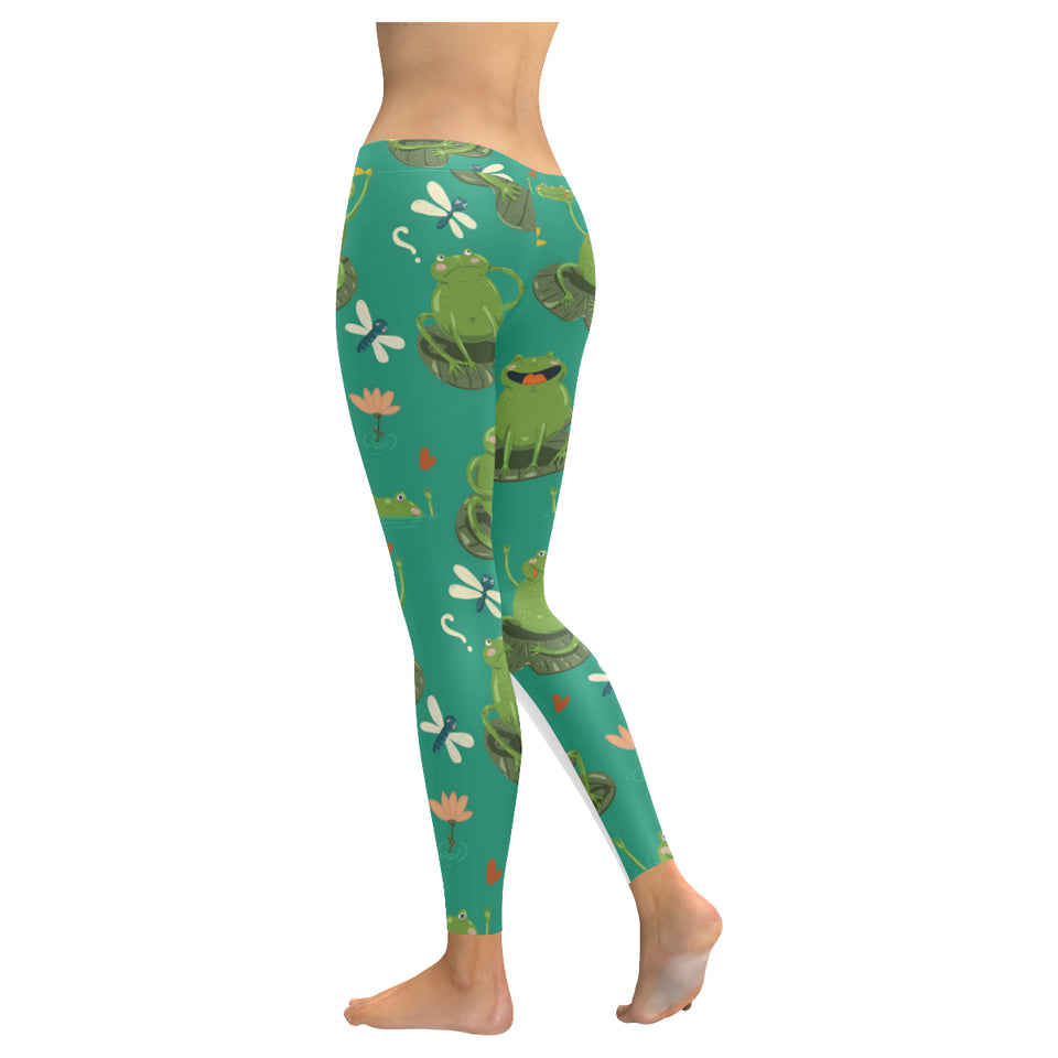 Cute frog dragonfly design pattern Women's Legging Fulfilled In US