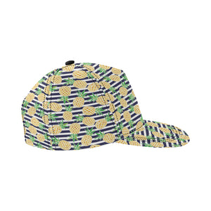 Pineapples pattern striped background All Over Print Snapback Cap