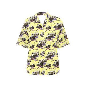 Ostrich Pattern Print Design 04 Women's All Over Print Hawaiian Shirt