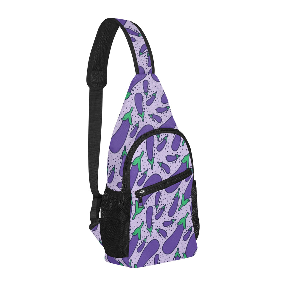 Eggplant Pattern Print Design 03 All Over Print Chest Bag