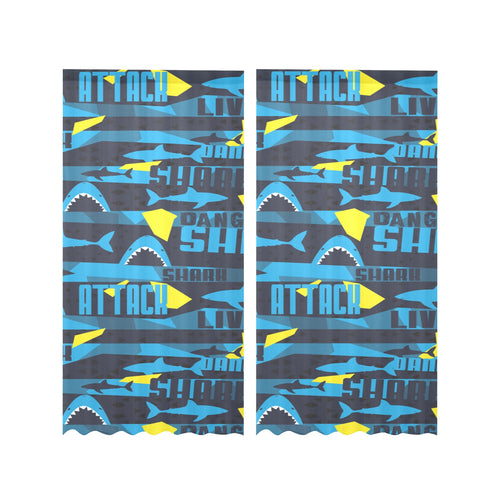 Shark dangerous Gauze Curtain