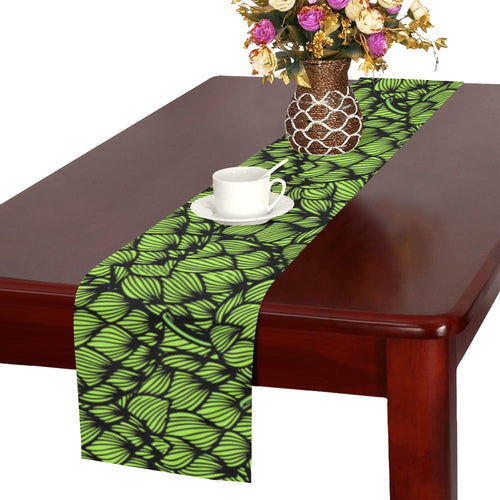 Green hop pattern Table Runner