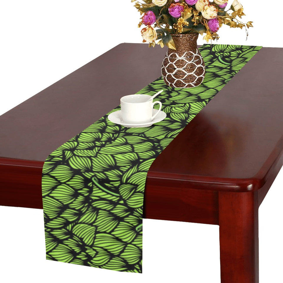 Green hop pattern Table Runner