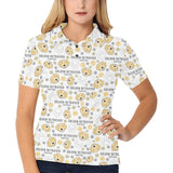 Golden Retriever Pattern Print Design 04 Women's All Over Print Polo Shirt