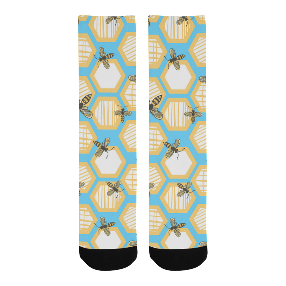 Bee honeycomb pattern Crew Socks