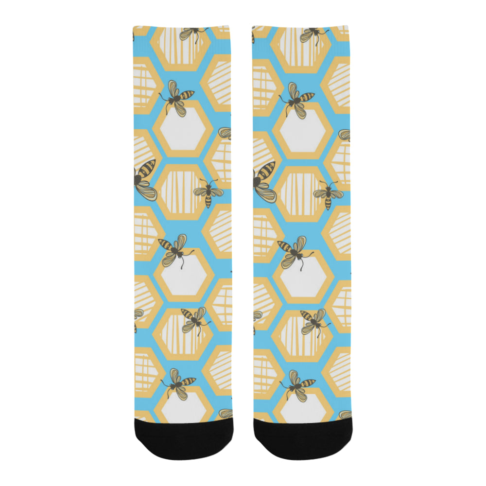Bee honeycomb pattern Crew Socks
