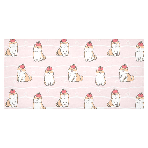 Cute Shiba Inu Dog Apple pattern Tablecloth