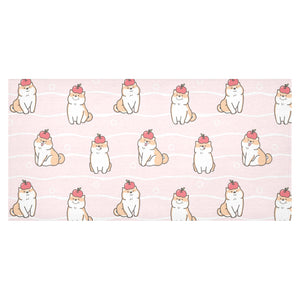 Cute Shiba Inu Dog Apple pattern Tablecloth