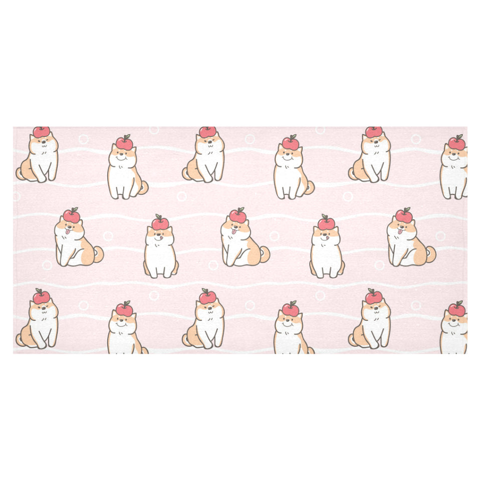 Cute Shiba Inu Dog Apple pattern Tablecloth