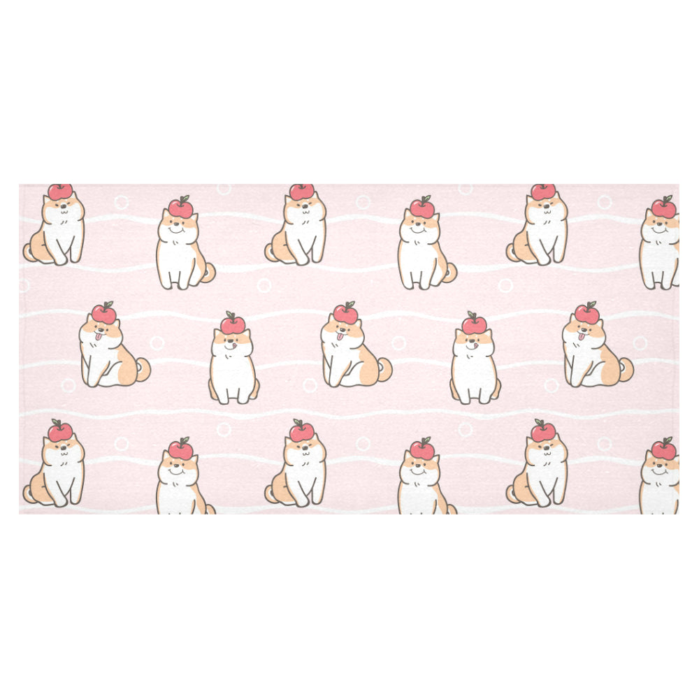 Cute Shiba Inu Dog Apple pattern Tablecloth