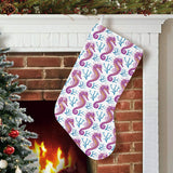 Purple seahorse blue coral pattern Christmas Stocking