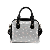 Heart pattern gray background Shoulder Handbag