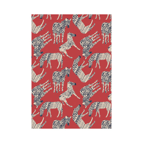 Zebra abstract red background House Flag Garden Flag