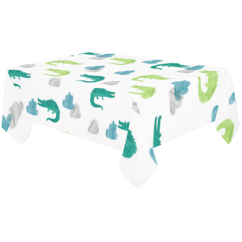 watercolor crocodile pattern Tablecloth