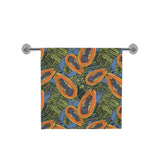 Colorful papaya tropical leaves Bath Towel