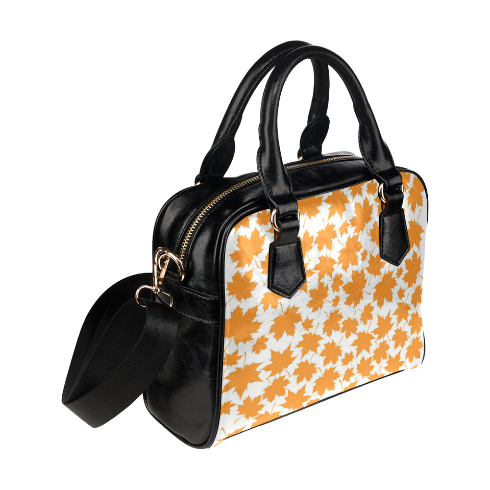 Orange Maple Leaf pattern Shoulder Handbag