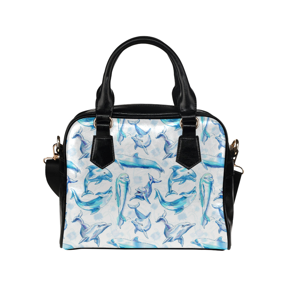 Watercolor dolphin pattern Shoulder Handbag