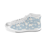 Cute polar bears Christmas decoration pattern Women's High Top Canvas Shoes White