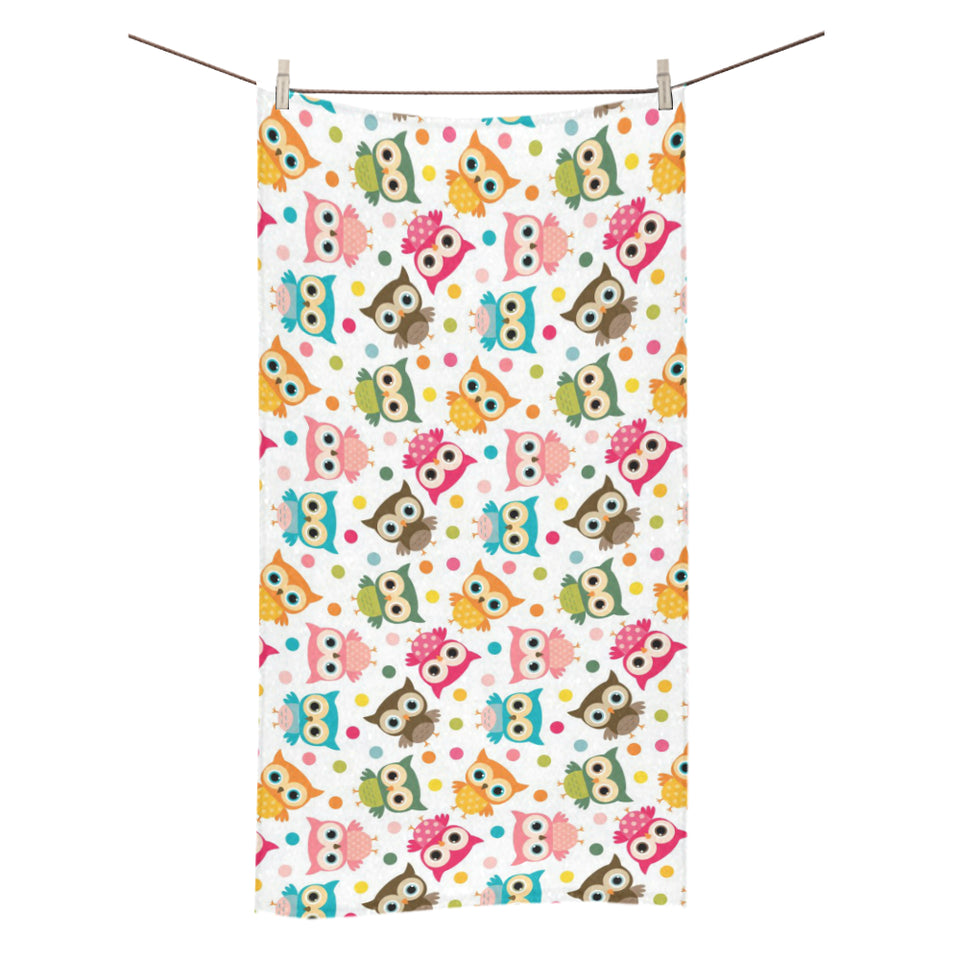 Color cute owl pattern Bath Towel