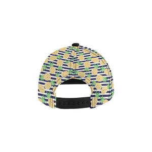 Pineapples pattern striped background All Over Print Snapback Cap