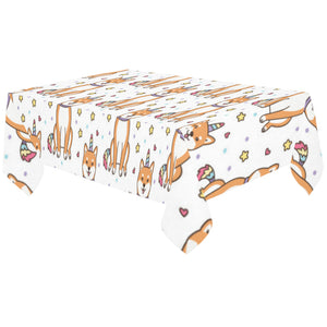 shiba inu unicorn costume horn colorful tail patte Tablecloth