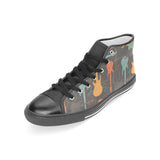 electric guitars pattern Women's High Top Canvas Shoes Black