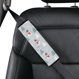 Snowman christmas  tree snow gray background Car Seat Belt Cover
