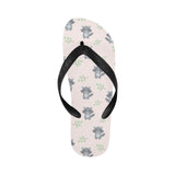 cute raccoons leaves pattern Unisex Flip Flops