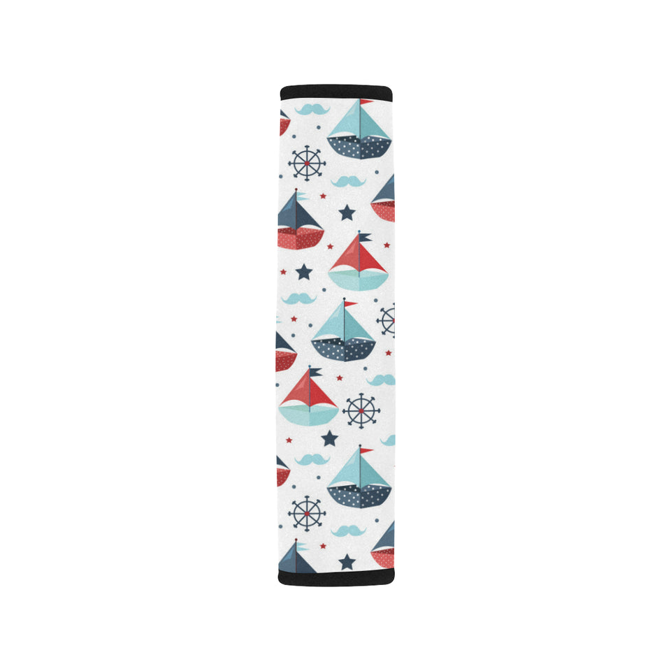 Cute color paper sailboat pattern Car Seat Belt Cover