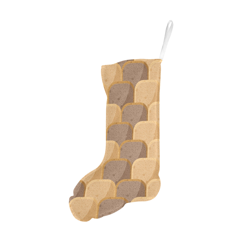 Bread Toast Pattern Print Design 04 Christmas Stocking