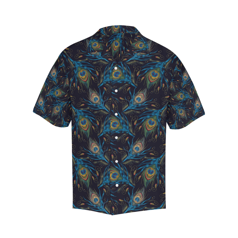 Beautiful peacock feather pattern Men's All Over Print Hawaiian Shirt