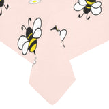 Cute bee flower pattern pink background Tablecloth