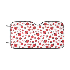 Ladybug Pattern Print Design 04 Car Sun Shade