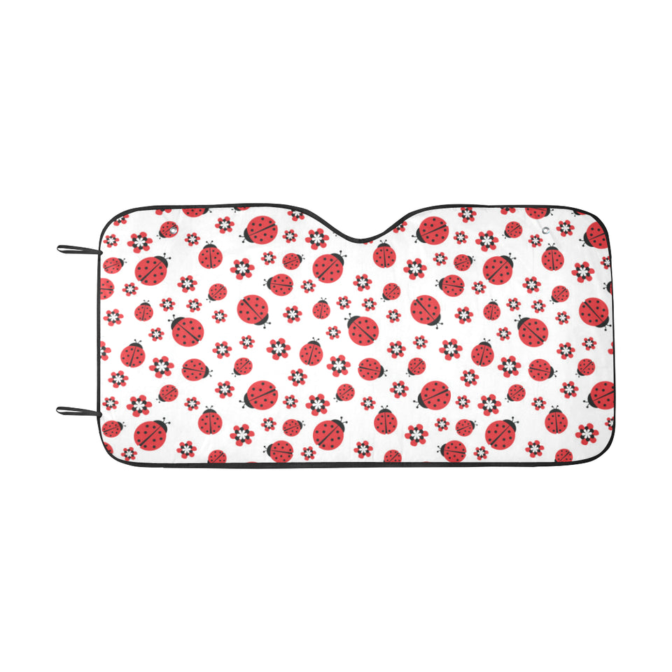 Ladybug Pattern Print Design 04 Car Sun Shade