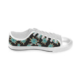 Sea turtle blue stone pattern Men's Low Top Shoes White