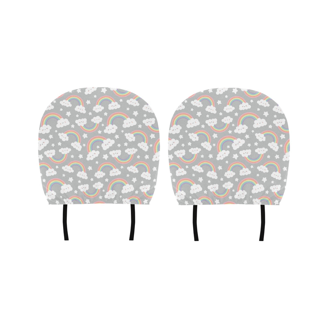 Cute rainbow clound star pattern Car Headrest Cover