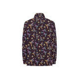 Hummingbird Pattern Print Design 04 Women's Long Sleeve Polo Shirt