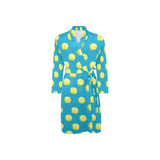 Tennis Pattern Print Design 05 Men's Long Sleeve Belted Night Robe