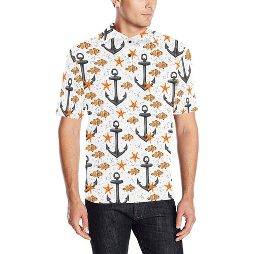 Clown Fish Pattern Print Design 02 Men's All Over Print Polo Shirt