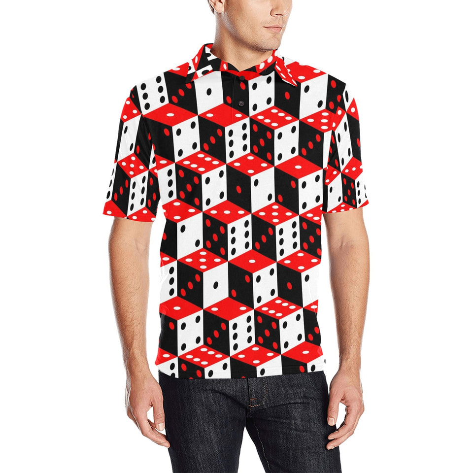 Dice Pattern Print Design 02 Men's All Over Print Polo Shirt