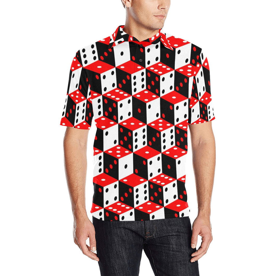 Dice Pattern Print Design 02 Men's All Over Print Polo Shirt