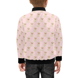 Golden Retriever Pattern Print Design 02 Kids' Boys' Girls' Bomber Jacket