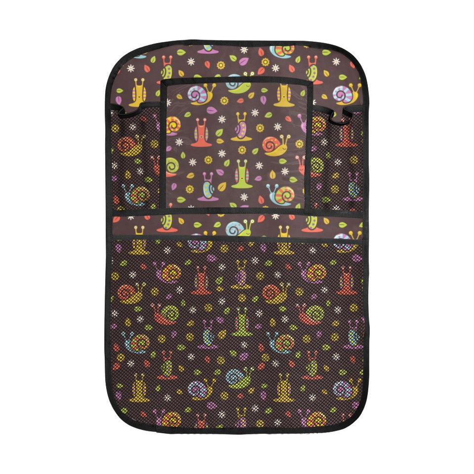 Snail Pattern Print Design 02 Car Seat Back Organizer