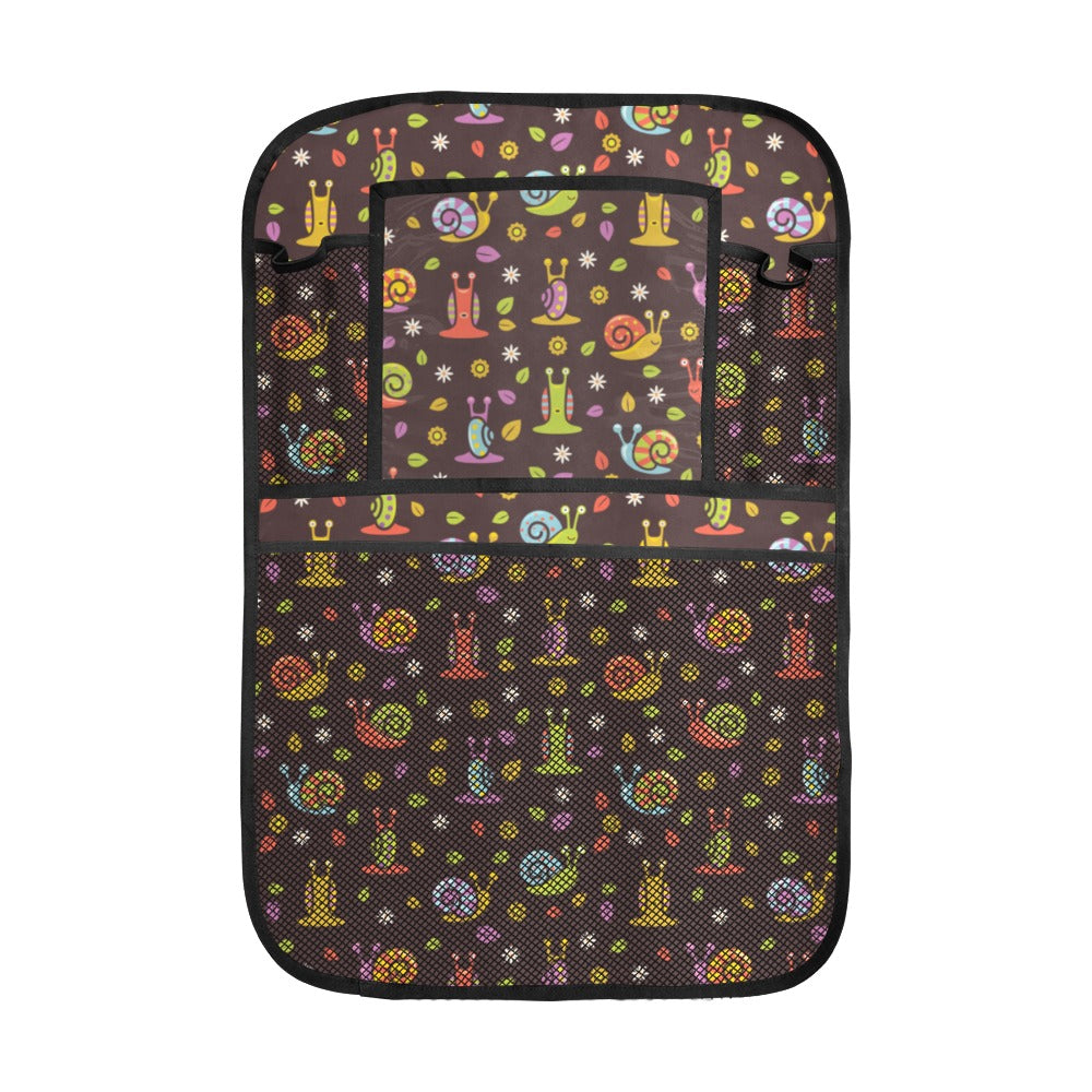 Snail Pattern Print Design 02 Car Seat Back Organizer