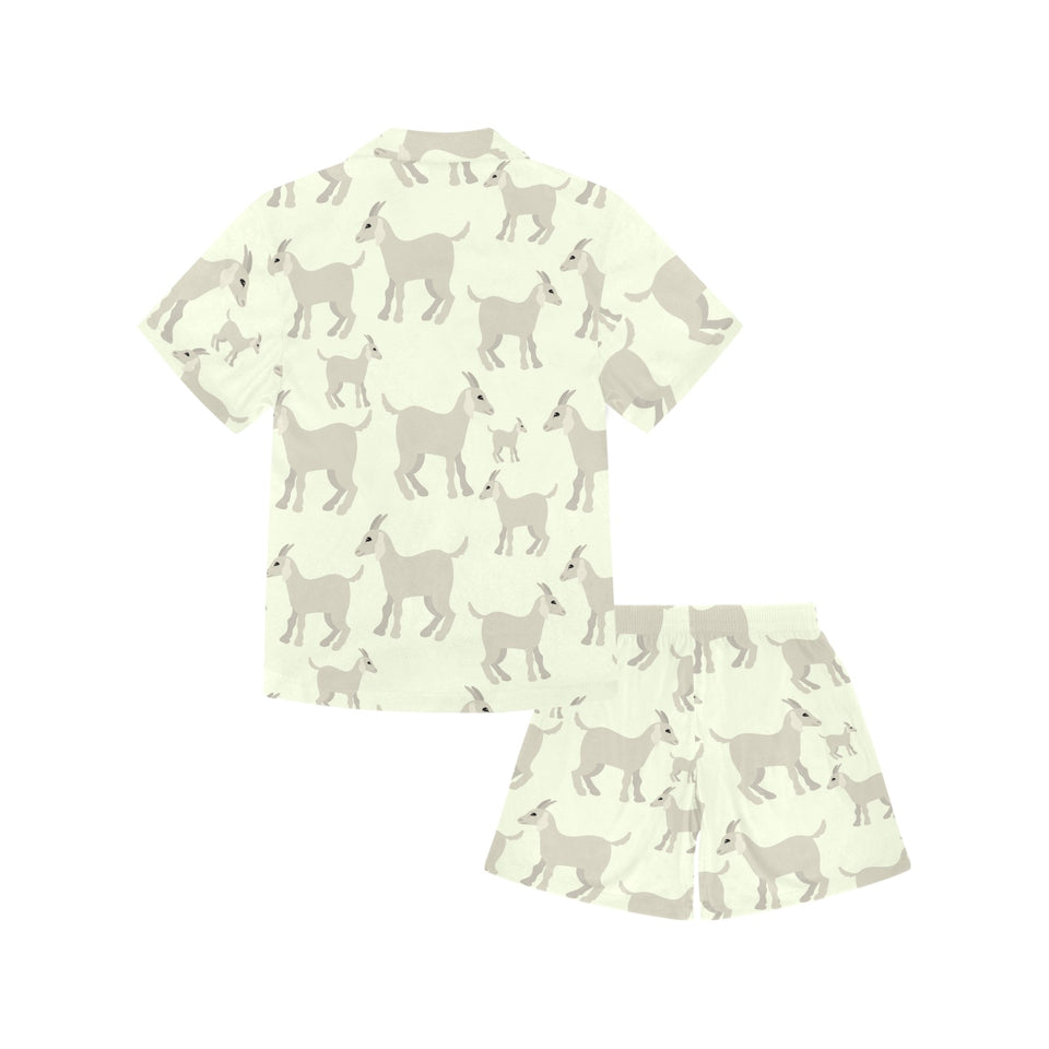 Little young goat pattern Kids' Boys' Girls' V-Neck Short Pajama Set