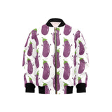 Eggplant Pattern Print Design 01 Kids' Boys' Girls' Bomber Jacket